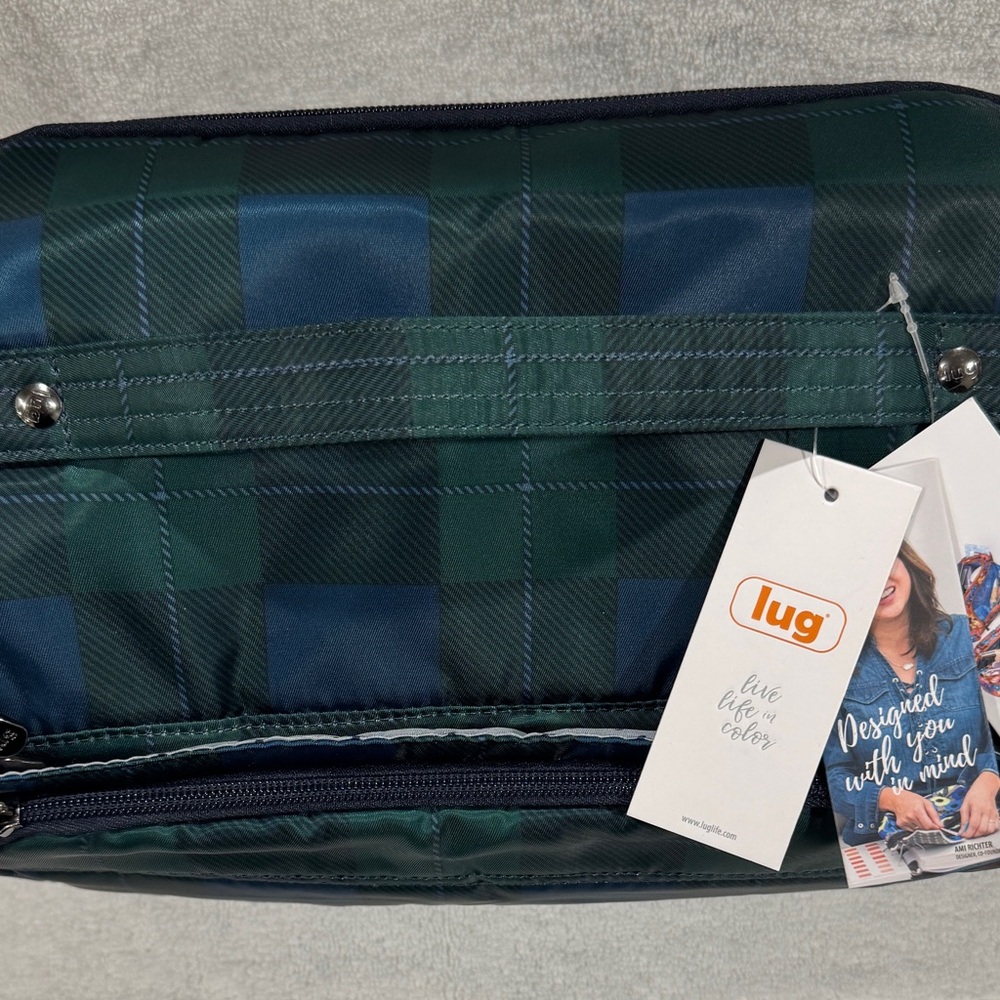 Lug Trolley XL Cosmetic Bags Green and Blue Plaid